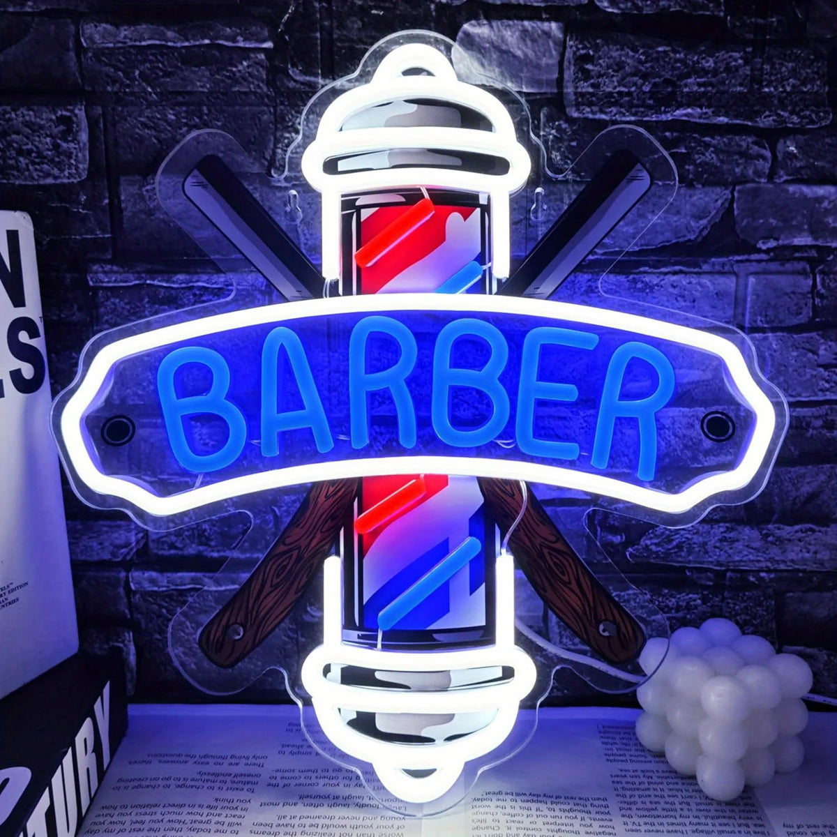 Barber Shop שלט לד מספרה